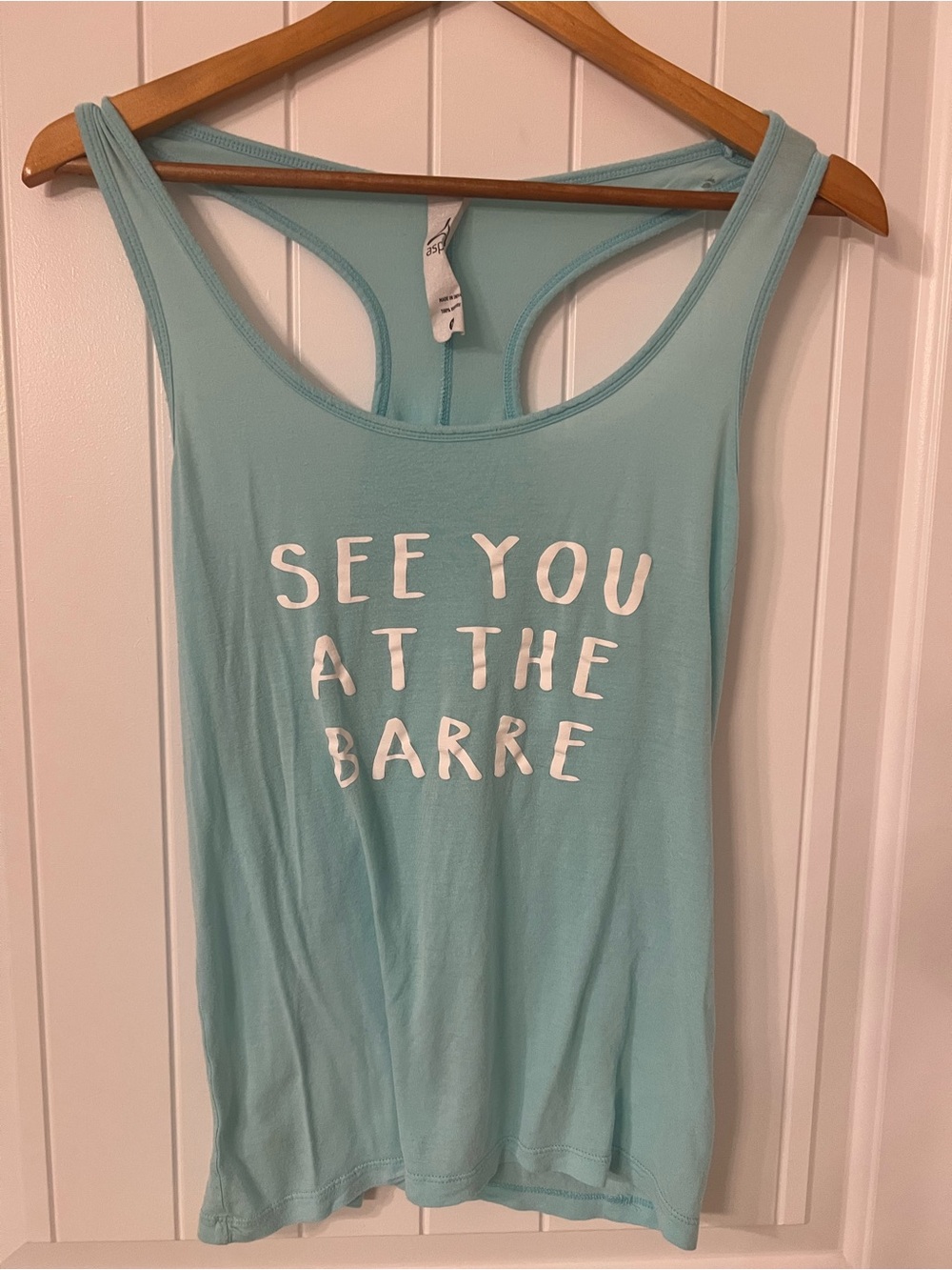 Aspire Light Aqua Viscose Tank Top with White Label